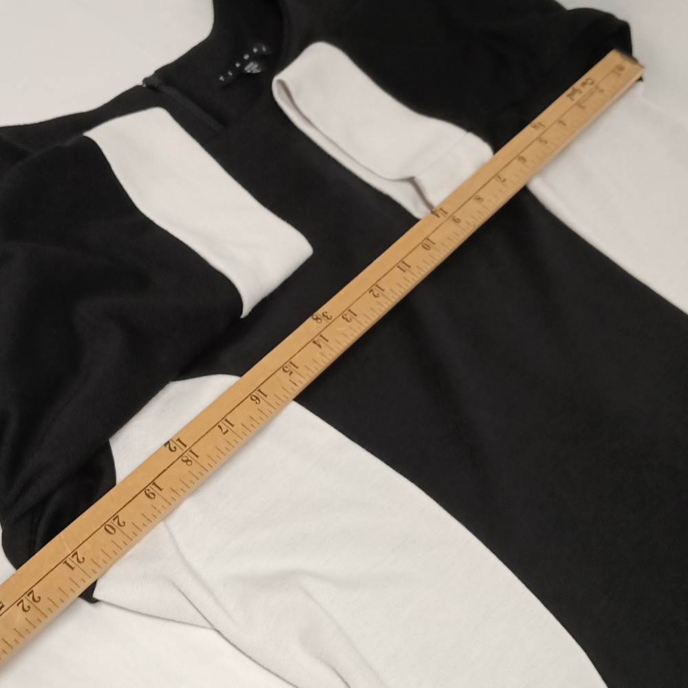 Tiana B. 3/4 sleeves scoop neck chic midi dress women's size X-large black&white - Picture 9 of 12